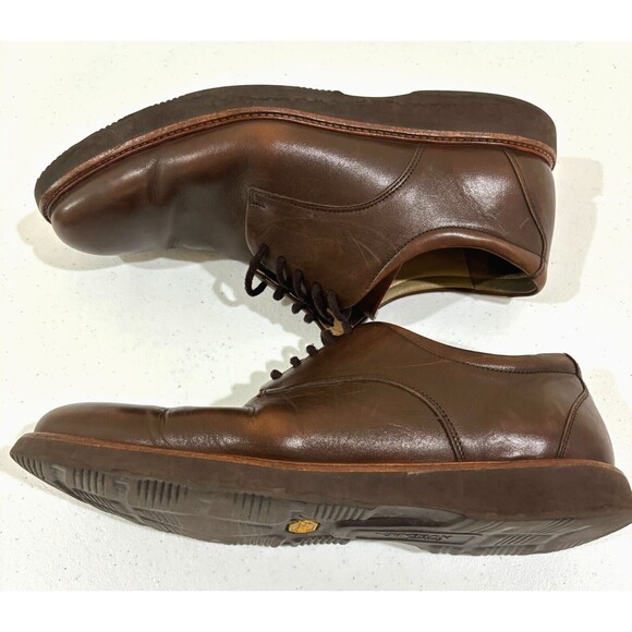 Samuel Hubbard Mens Oxford Shoes 10.5 Founder Chestnut Brown Leather Vibram Sole - Picture 10 of 12